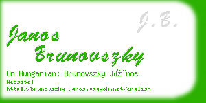 janos brunovszky business card